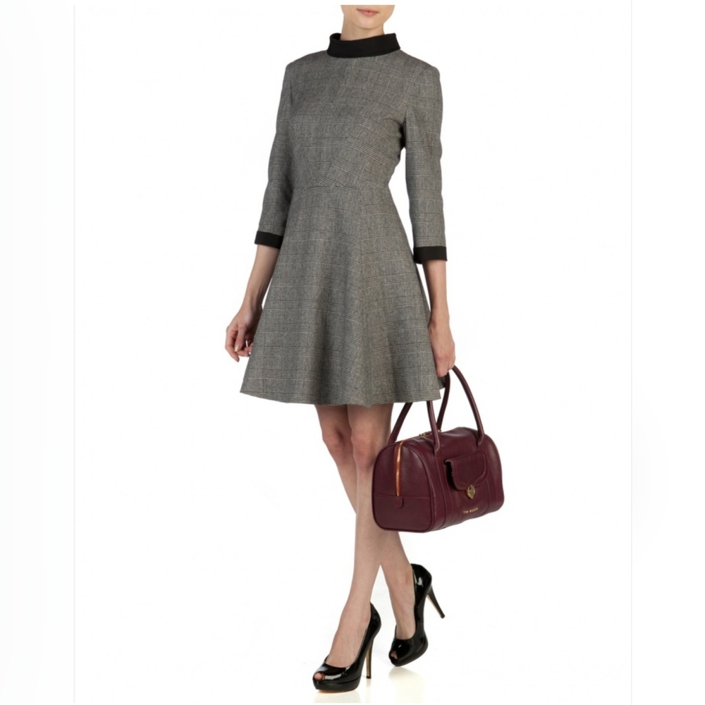 Ted Baker Keiva Fit-and-Flare Mini Dress with Black Trim Ted Size 4 US size 10